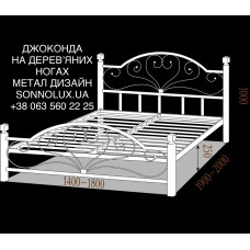 ДЖОКОНДА ліжко металеве НА ДЕРЕВʼЯНИХ НОГАХ ДЖОКОНДА. МЕТАЛ ДИЗАЙН.